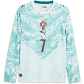 Puma Portugal 2026 Long Sleeve Away Player Jersey Men, Football, White/Green Lagoon, XL