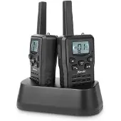 Alecto walkie-talkie, sett med 2 stk., 10 km rekkevidde, svart