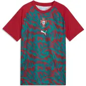 Puma Portugal Warmup Jersey Youth, Football, Club Red/Green Lagoon, 5-6Y