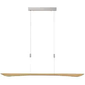 Quitani LED-pendellampe Hiba, naturlig eik, lengde 148 cm