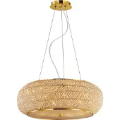 Ideal Lux hengelampe Pasha, gullfarget/klar, Ø 55 cm, glass