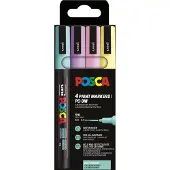 Posca Tusjer - PC-3M - 4 stk. - Dempet Farger - - OneSize - Tusj