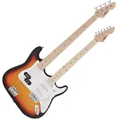 Gear4Music LA Double Neck Bass og Elektrisk Gitar fra Sunburst