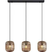 LINDBY pendellampe Canyana, natur, 3 lyskilder, rotting, 105 cm