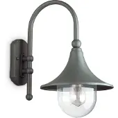 Ideal Lux utendørs vegglampe Cima, antrasitt, metall, høyde 46 cm