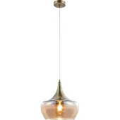 Globo Arola pendellampe i glass, antikk messing