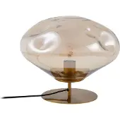 LINDBY bordlampe Lelia, ravfarget, glass, metall, Ø 35 cm