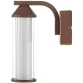 LINDBY utendørs LED-vegglampe Neravio, rust, høyde 26 cm, IP54