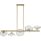 Maytoni hengelampe Miracle, 5 lyskilder, messingfarget, glass