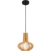 Maytoni Roots hengelampe, Ø 25 cm, høyde 29 cm, tre/svart