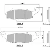 Nissin A0525 2p-257ns Semi-sintrede Bremseklosser