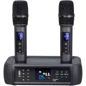 INF Trådløst mikrofonsett med DSP Anti-Howling-teknologi Black