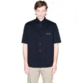 Armani Exchange for man. XM002317AF24533UB101 Navy Boxy Shirt (XL), Casual, Cotton, Short sleeve