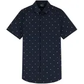 Armani Exchange for man. XM000624AF13184FB434 Shirt Monogram Slim navy (XXL), Casual, Cotton, Short sleeve