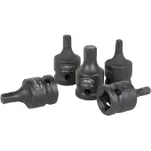 JBM 1/2´´ Sekskant-og Torx-bitssett For Slagtrekker 13 Enheter