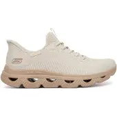 SKECHERS for woman. 117629 Slip-ins Bobs Sport Arc Waves beuge slippers (38), Beige, Flat, Laces, Casual