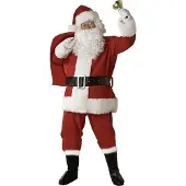 Malatec Santa Claus Outfit kostyme Belte Hat Skjegg Gavepose