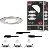 Paulmann innbyggingslampe NOVA, jern, Ø 8 cm, fast, 2 700 K, 3-pakning