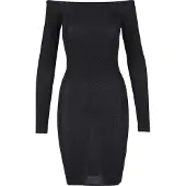 Urban Classics Off Shoulder Glitter Kjole Med Lange Ermer