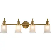QUOIZEL Vegglampe Swell, messingfarget, 4 lyskilder, glass, IP44, G9