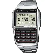 Casio DBC 32D-1 kalkulatorklokke for menn, digital, lenke i rustfritt stål
