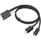 Lenovo Split Cable - Thunderbolt-kabel - USB-C / DC-strømjakk til USB-C, Slim Tip - Thunderbolt 4 - 70 cm - svart - for ThinkCentre M75t Gen 2 11W5