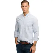 Superdry for man. M4011100A Blue striped preppy Oxford shirt (M), Casual, Cotton, Long sleeve