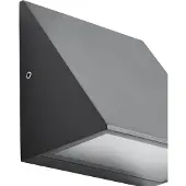 LINDBY utendørs LED-vegglampe Triava, svart, 10 cm, IP65
