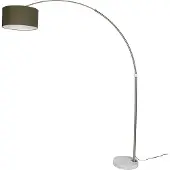 QAZQA Gulvlampe i stål med mørkegrønn skjerm 50 cm – XXL
