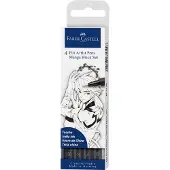 Faber-Castell 167132, Svart, Svart, Pigmentbasert blekk, 4 stykker