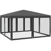 vidaXL Festtelt med 8 sidevegger av netting antrasitt 4x4 m HDPE