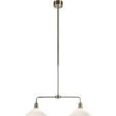 Markslöjd Hengelampe Vela, gammel messing, 2 lyskilder, glass, lengde 75 cm