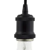 LINDBY pendellampe Hattie, fatning E27, svart, Ø 5 cm