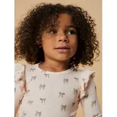 Name it Lil' Atelier Genser - Rib - NmfGavo - Sølv Peony/Bow - - 6 år (116) - Genser