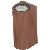 LINDBY utendørs vegglampe Aluvo, rust, 16 cm, IP65, riflet