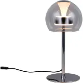 TRIO LED-bordlampe Flynt, høyde 35 cm, kromfarget, metall, CCT