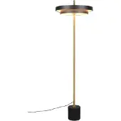 TRIO LED-gulvlampe Keaton, svart/gullfarget, høyde 138 cm, CCT