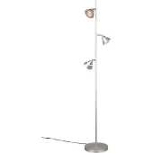 TRIO LED-gulvlampe Romeo, høyde 150 cm, nikkelfarget metall, 3 lyskilder