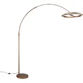 TRIO LED-gulvlampe Amador, kaffebrun, høyde 205 cm metall