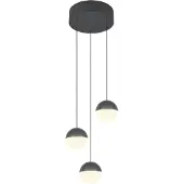 Reality LED-hengelampe Senta, antrasitt, Ø 25 cm, 3000 K, 3 lyskilder.