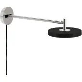 UMAGE LED-vegglampe Asteria Long, svart, stål, stikkontakt
