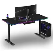 Ultradesk QUEST skrivebord svart 140x70 cm svarte ben