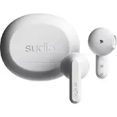 Sudio A3 true wireless in-ear-hodetelefoner / ørepropper med Bluetooth 5.4 og ladeetui – Hvit