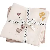 Done by Deer Stoffklutene - 2-pack - 120x120 cm - Lalee Powder - - OneSize - Gulpeklut