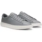 BOSS for man. 50552853 Kieran Tenn gray leather sneakers (43), Flat, Laces, Casual, Grey