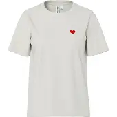 Pieces Mila Heart Kortarmet T-skjorte