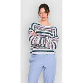 24COLOURS 41343A Striped Knitted Strikket genser blå