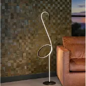 Lucide Flamingo LED-gulvlampe, svart, RGB, stål, høyde 127 cm