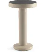 Faro Solar-LED-bordlampe Cairo, beige, plast, IP44, 21 cm