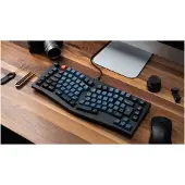 Keychron V10 - Tastatur - QMK custom, alice layout, fully assembled knob, mechanical - 75% - belyst - USB-C - QWERTY - Nordisk - tastsvitsj: K Pro Brown (Hot-swappable) - mattert svart